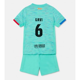 Barcelona Paez Gavi #6 Tredje Kläder Barn 2023-24 Kortärmad (+ Korta byxor)